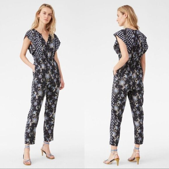Rebecca Taylor Silk Blend Paisley Jumpsuit - Picture 2 of 10
